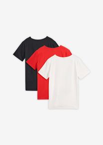 T-Shirt aus reiner Bio-Baumwolle (3er Pack), rot, Gr&ouml;&szlig;e 152, 100% Baumwolle, bonprix