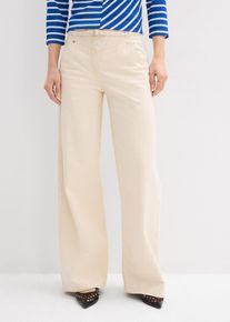 Twillhose aus reiner Baumwolle, beige, Gr&ouml;&szlig;e 48, 100% Baumwolle, bonprix