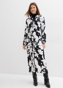 Blusenkleid aus flie&szlig;ender Viskose, schwarz, Gr&ouml;&szlig;e 42, Viskose, bonprix