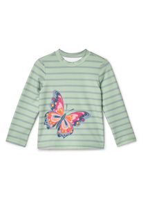 Tchibo - Kinder-Shirt mit UV-Schutzfaktor 50+ - M&auml;dchen - Gr. 110/116 - dunkelgr&uuml;n/gestreift