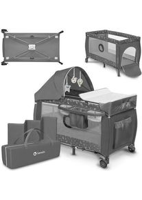 lionelo Sven Plus 4-in-1 Babybett und Laufstall | dunkelgrau