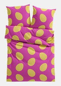 Sengesett i bomullsmiks, sjokkrosa, st&oslash;rrelse 135x200 cm, bonprix