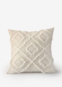 Pyntepute med relieffm&oslash;nster, beige, st&oslash;rrelse 40x40 cm, bonprix