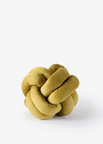 Coussin n&oelig;ud d&eacute;co - jaune - taille 0 (oreiller 25 cm) - velours - bonprix