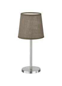 FHL easy, Tischlampe, FHL Eve Tischleuchte, Tischlampe E14 Leinen-Stoffschirm braun nickel (E14)