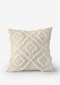 Coussin &agrave; motif en relief - beige - taille 40x40 cm - lin - bonprix