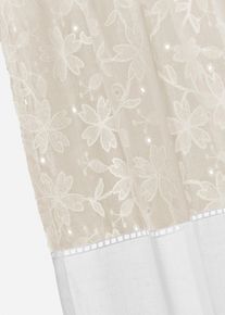 Rideau en coton avec broderie (1 pce) - beige - taille 145x110 cm - 100% coton - bonprix