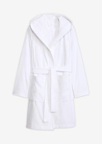 Peignoir &agrave; capuche en &eacute;ponge 100% coton - blanc - taille 46/48 (L) - 100% coton - bonprix