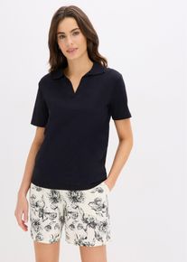 Pyjashort avec T-shirt polo 100% coton - noir - taille 54/56 (XXL) - 100% coton - bonprix