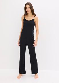 Pyjama doux en jersey pointelle - noir - taille 50/52 (XL) - bonprix