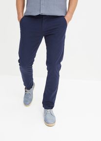 Pantalon chino l&eacute;ger et extensible regular - bleu - taille 48 avec coton - bonprix