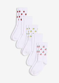 Lot de 5 paires de chaussettes de sport - blanc - taille 31-34 avec coton - bonprix