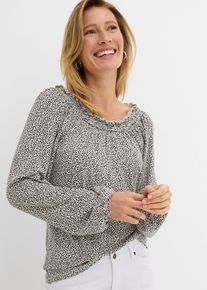 T-shirt manches longues en viscose extensible - blanc - taille 38/40 (S) - bonprix