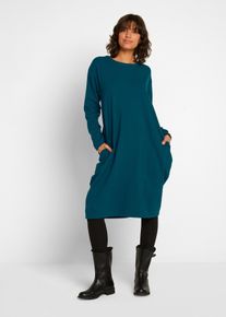 Robe en jersey coupe ovo&iuml;de - p&eacute;trole - taille 54/56 (XXL) avec coton - bonprix