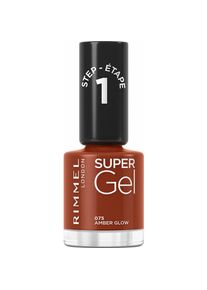 Rimmel London, Nagellack, Super Gel STEP1 (075 Amber Glow, Farblack, Gel-Effekt Nagellack)