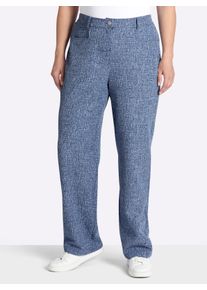 sheego Dames Jerseybroek van zacht boucl&eacute; in jeansblauw ,maat 40, Witt, 98% Polyester, 2% Elastan