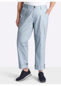 sheego Dames Oprolbare broek in lichtblauw ,maat 40, Witt, 97% Katoen, 3% Elastan