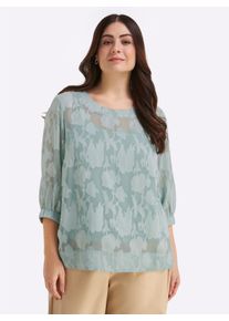 sheego Damen Tunika mit Ausbrenner-Effekt in kalkmint ,Gr&ouml;&szlig;e 40, Witt, 100% Polyester