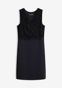 bonprix Femei Cămașă de noapte cu inserție de dantelă, negru, 36/38