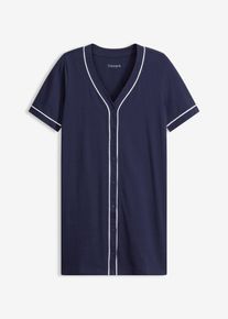 bonprix Női R&ouml;vid h&aacute;l&oacute;ing tiszta pamutb&oacute;l, gombol&aacute;sp&aacute;nttal, k&eacute;k, 56/58