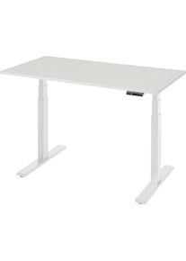 Rau Werktafel, elektrisch in hoogte verstelbaar - draagvermogen 100 kg, 650 - 1300 mm, B x D 1250 x 700 mm, kunststof gecoat blad