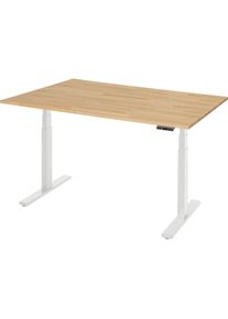 Rau Werktafel, elektrisch in hoogte verstelbaar - draagvermogen 100 kg, 650 - 1300 mm, B x D 1500 x 900 mm, massief beukenhout