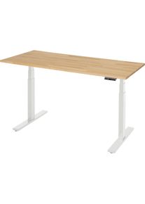 Rau Werktafel, elektrisch in hoogte verstelbaar - draagvermogen 100 kg, 650 - 1300 mm, B x D 1500 x 700 mm, massief beukenhout