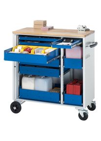 Werkzeugwagen, 9 Schubladen, HxBxT 1080 x 1025 x 520 mm Rau