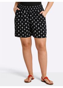 sheego Dames Short met ornamentprint in zwart/ecru geprint ,maat 40, Witt, 95% Viscose, 5% Elastan