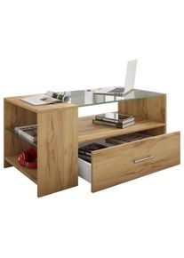 Vcm Couchtisch &raquo;Holz Sofatisch Couchtisch Schublade Glas Tindala&laquo; 1 Stk. tlg.