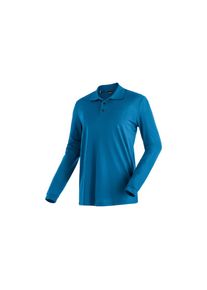 Maier Sports Poloshirt &raquo;Ulrich L/S&laquo; Herren Funktionsshirt, langarm Freizeitshirt mit Hemdkragen, Reg. Fit blau, Gr&ouml;&szlig;e S
