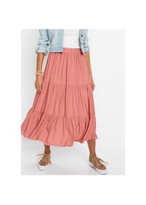 bonprix Volantrock aus Viskose, A-Linie, mit Volants, Midi-L&auml;nge