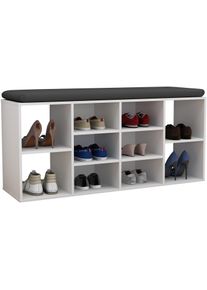 Schuhregal Vcm "Holz Regal Schuhschrank Schuhregal Hinsol S", wei&szlig;, B:104cm T:30cm, Regale, Schuhregal