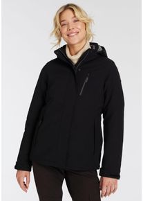 Funktionsjacke Killtec "KOW 140 WMN JCKT", Damen, Gr. 46, schwarz, Obermaterial: 100% Polyester, normal, hoch geschlossener Ausschnitt, mit verstellbarem Klettverschluss, Jacken Funktionsjacke, Wasserdicht & Winddicht & Atmungsaktiv, &Uuml;bergangsjacke