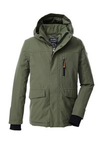 Funktionsjacke Killtec "KOW 233 BYS JCKT", Jungen, Gr. 164, gr&uuml;n (olivgr&uuml;n), Obermaterial: 88% Polyester, 12% Baumwolle.Futter: 100% Polyester.F&uuml;llung: 100% Polyester, Jacken Funktionsjacke, Wind- und wasserdichte Kinderjacke mit Teflon EcoElite&trade; Impr&auml;gnierung