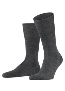 Socken Falke "Airport", Herren, Gr. 45-46, dunkelgrau, Baumwolle, Elasthan, Polyamid, Schurwolle, normal, Socken Socken, klimaregulierend durch Schurwolle, atmungsaktiv, geruchshemmend