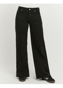 High-waist-Jeans Tally Weijl "SPACOWACKIE5", Damen, Gr. 42, N-Gr, schwarz, Denim/Jeans, Obermaterial: 98% Baumwolle, 2% Elasthan, unifarben, lang, Jeans High-waist-Jeans, Baumwollmischung, High-Waist mit weitem Beinverlauf