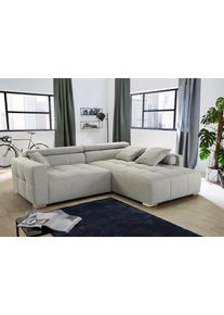 Jockenh&ouml;fer Ecksofa JOCKENH&Ouml;FER GRUPPE "Salerno L-Form, B: 280 cm", beige, B:280cm H:96cm T:231cm, Sofas, Ecksofa, im Big-Sofa-Style, mit Kopfteilverstellung & Zierkissen