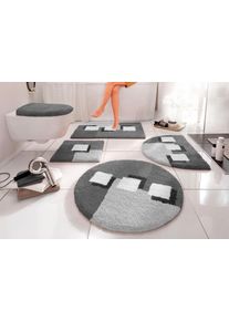 Badematte OTTO HOME "Ada, Badvorleger, Badezimmer Teppich" Gr. 8, grau (anthrazit), H:21mm, Polyester, Badematten, Badematte, Badteppich, Badematten auch als 3 teiliges Set erh&auml;ltlich