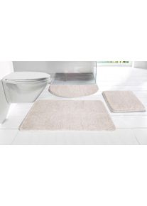 Badematte OTTO HOME "Inga, Badezimmer Teppich, Badvorleger" Gr. 3, grau (hellgrau), H:20mm, Polyester, Badematten, Badematte, Badteppich, unifarben, weich, als halbrund und rechteckig erh&auml;ltlich
