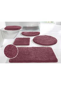 Badematte OTTO HOME "Sanremo, Badvorleger, Badezimmer Teppich, sehr weich" Gr. 61, lila (aubergine), H:30mm, Polyester, Badematten, Badematte, Badteppich, unifarben, rechteckig, rund & als 3-tlg. Set erh&auml;ltlich