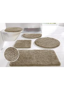 Badematte OTTO HOME "Inga, Badezimmer Teppich, Badvorleger" Gr. 7, beige (taupe), H:20mm, Polyester, Badematten, Badematte, Badteppich, unifarben, weich, als halbrund und rechteckig erh&auml;ltlich