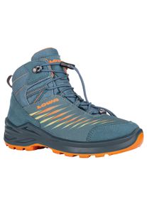 Wanderschuh Lowa "ZIRROX II GTX MID JR", Jungen, Gr. 40, blau (petrol, mango), Synthetik, Textil, Schuhe Wanderschuh, wasserdicht, winddicht,atmungsaktiv dank GORE-TEX Membrane