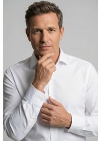 Businesshemd OLYMP "Level Five body fit", Herren, Gr. 42, N-Gr, wei&szlig;, Web, Obermaterial: 64% Baumwolle, 27% Polyester, 9% Elasthan, Hemden Businesshemd