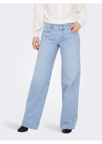 Low-rise-Jeans Only "ONLBRENDA LOW WIDE DNM CRO045", Damen, Gr. S (36), L&auml;nge 30, light blau bleached denim, Denim/Jeans, Obermaterial: 100% Baumwolle, unifarben, lang, Jeans Low-rise-Jeans, Baumwolle, low waist, wide fit