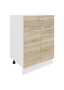 Unterschrank Vcm "K&uuml;chenschrank B 60 cm Unterschrank Schublade Esilo", braun (wei&szlig;, sonoma, eiche), B:60cm T:46cm, Obermaterial: 100% Holz Wood., Schr&auml;nke, Unterschrank