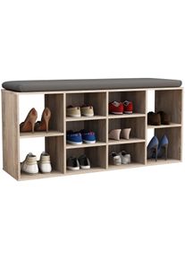 Schuhregal Vcm "Holz Regal Schuhschrank Schuhregal Hinsol S", braun (sonoma, eiche), B:104cm T:30cm, Regale, Schuhregal