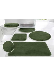 Badematte OTTO HOME "Rabbit Badematten, Badvorleger, Badezimmer Teppich" Gr. 6, dunkelgr&uuml;n, H:30mm, Polyester, Badematten, Badematte, Kaninchenfell-Haptik, Badteppich, rechteckig, rund & als 3-tlg. Set