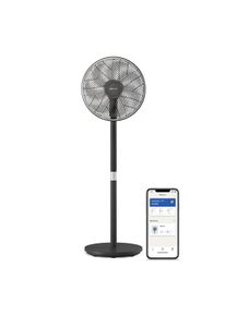 Standventilator Philips "CX3550/01 Serie 3000, mit extrem leiser SilentWings-Technologie, 23 dB", schwarz, B:37,2cm H:125cm T:40cm, Ventilatoren, Standventilator, 2-in-1-Tisch- & Standventilator, neig- & drehbar, mit App-Steuerung