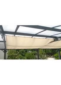 Seilspannsonnensegel Floracord "Innenbeschattung", beige (elfenbeinfarben), B:420cm T:140cm, Polyester, Sonnensegel, Seilspannsonnensegel, BxT: 420x140 cm, 1 Bahn